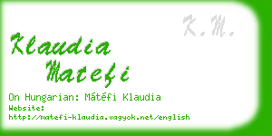 klaudia matefi business card