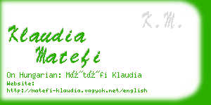 klaudia matefi business card